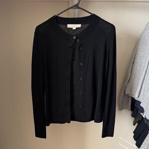 LOFT Black Button-Up Cardigan